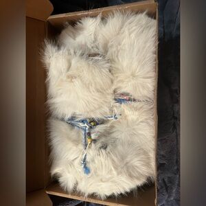 Free People Apres All Day Beaded Boots Ivory Multi Women's 6.5